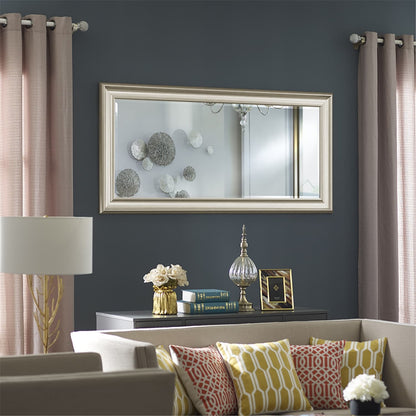 Miroir de sol encadré pleine longueur - Grand miroir rectangulaire sur pied, miroir intégral pour chambre et dressing