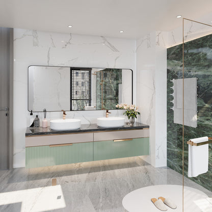 Miroir de salle de bain mural encadré