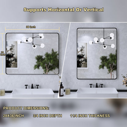 Miroir de salle de bain mural encadré