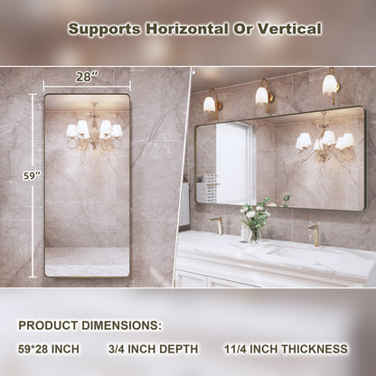 Miroir de salle de bain mural encadré