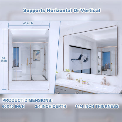 Miroir de salle de bain mural encadré