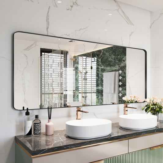 Miroir de salle de bain mural encadré