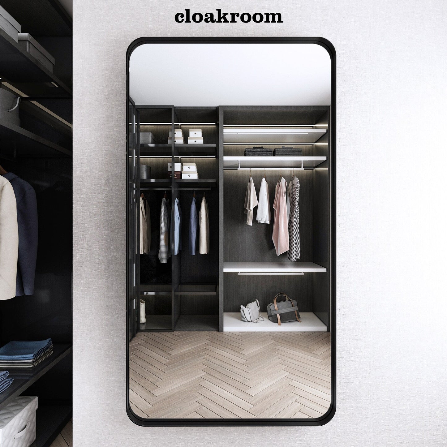 Miroir de salle de bain mural encadré