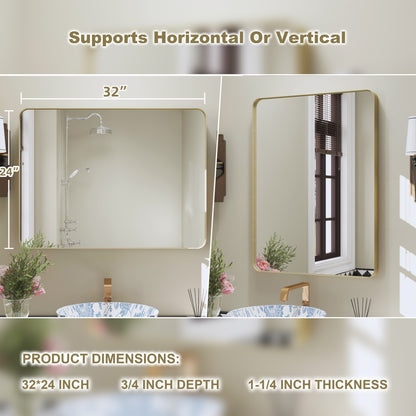 Miroir de salle de bain mural encadré