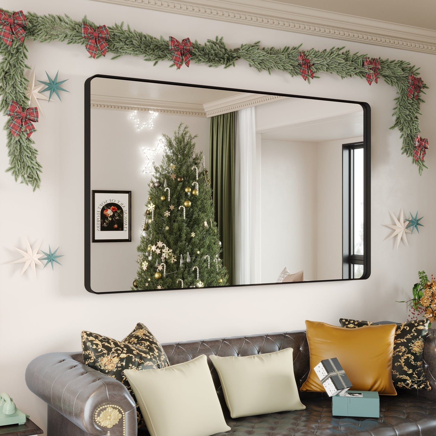 Miroir de salle de bain mural encadré