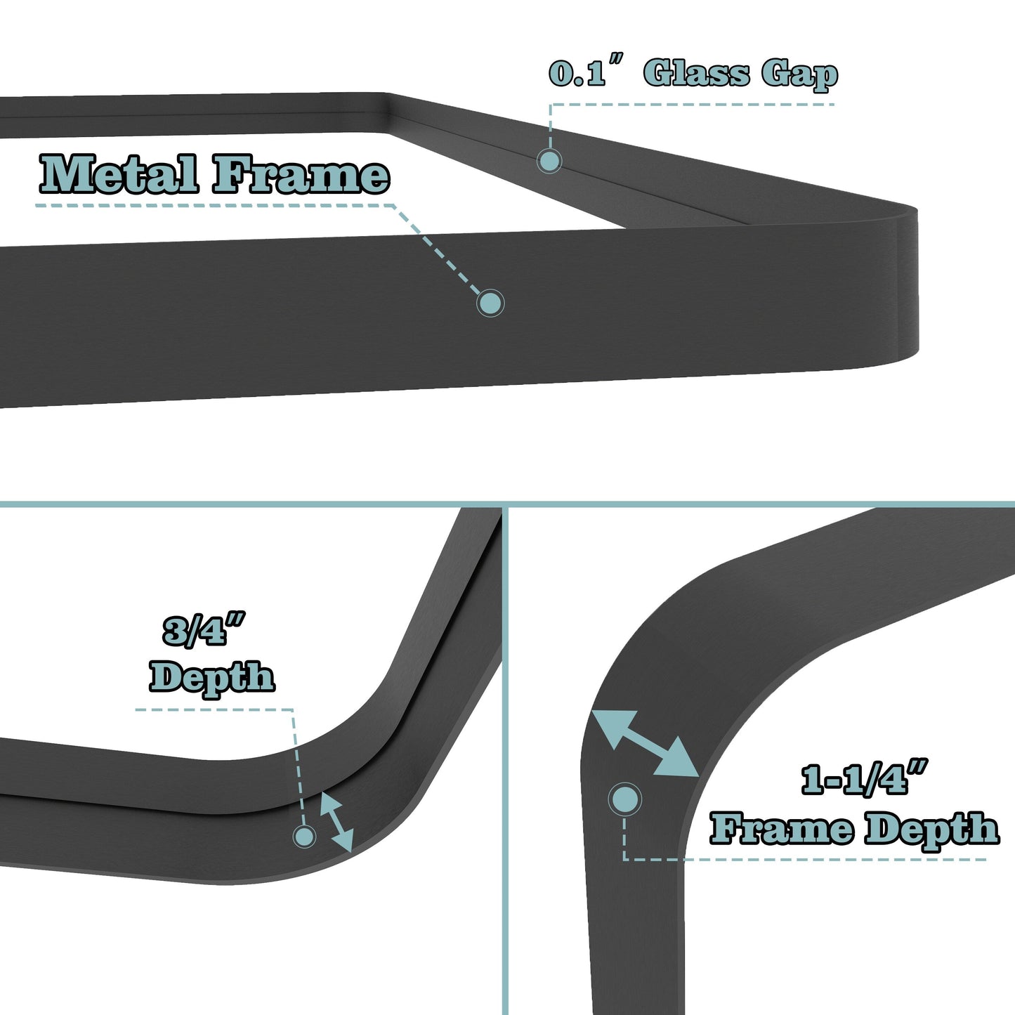 Miroir de salle de bain mural encadré