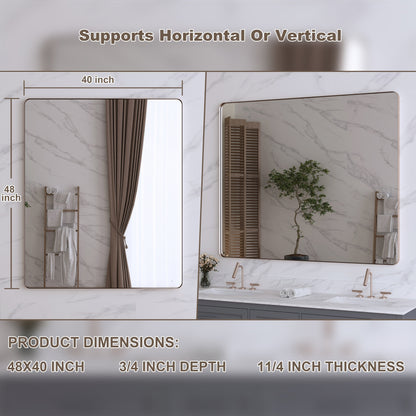 Miroir de salle de bain mural encadré