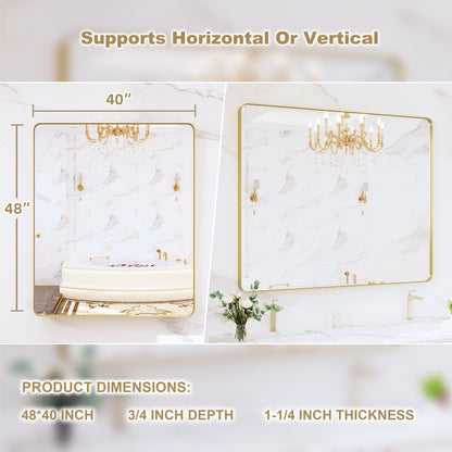 Miroir de salle de bain mural encadré