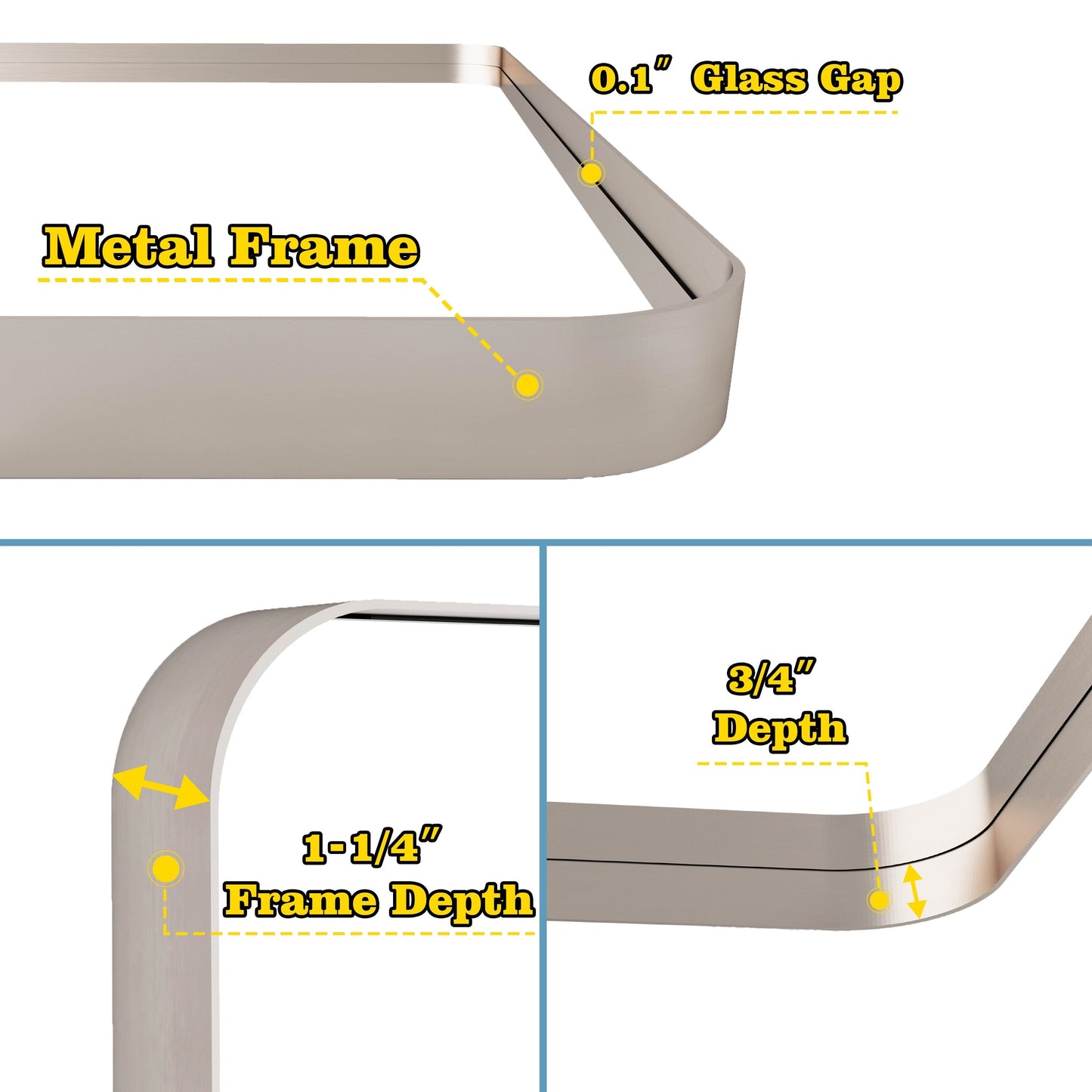 Miroir de salle de bain mural encadré