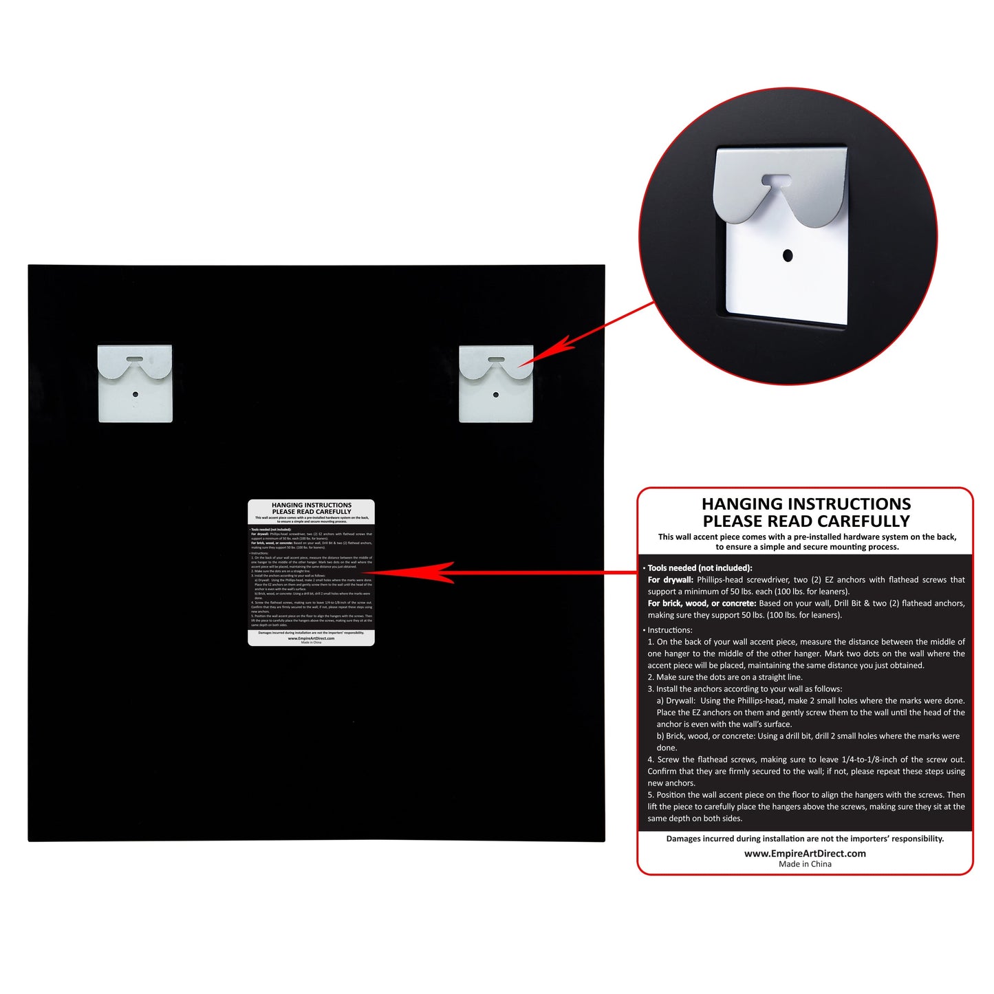 Miroir mural prismatique biseauté sans cadre - Carré/Rectangulaire - Transparent