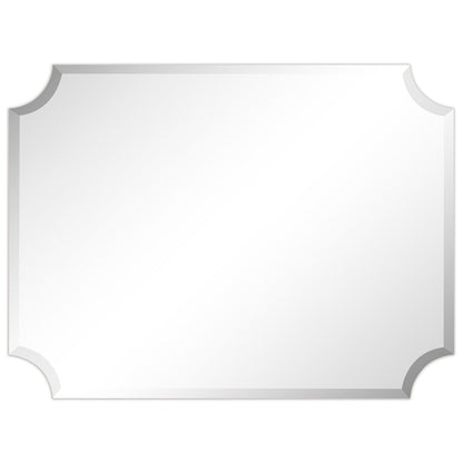 Miroir mural biseauté festonné rectangulaire sans cadre, pour salle de bain, coiffeuse, chambre à coucher, 1 bord biseauté - Transparent
