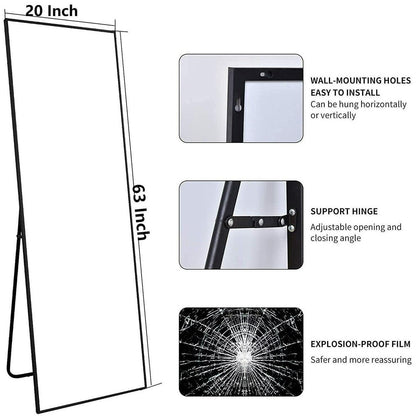 Grand miroir sur pied pleine longueur, décoration murale à suspendre