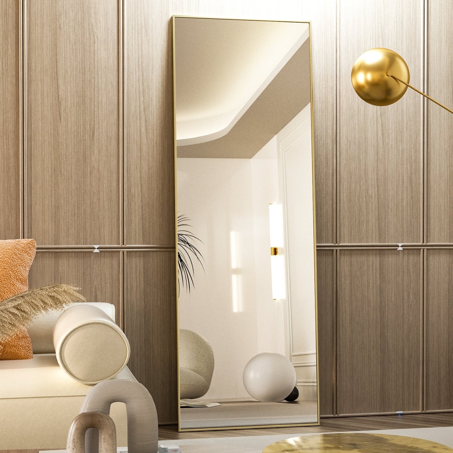 Grand miroir sur pied pleine longueur, décoration murale à suspendre