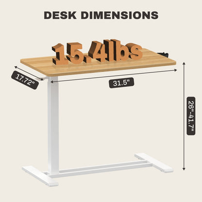Table d'ordinateur portable mobile FunniHomi 28/32, réglable en hauteur, avec roulettes, blanc/noir, pour lit et canapé