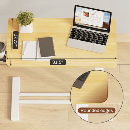 Table d'ordinateur portable mobile FunniHomi 28/32, réglable en hauteur, avec roulettes, blanc/noir, pour lit et canapé