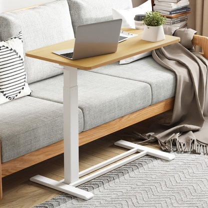 Table d'ordinateur portable mobile FunniHomi 28/32, réglable en hauteur, avec roulettes, blanc/noir, pour lit et canapé