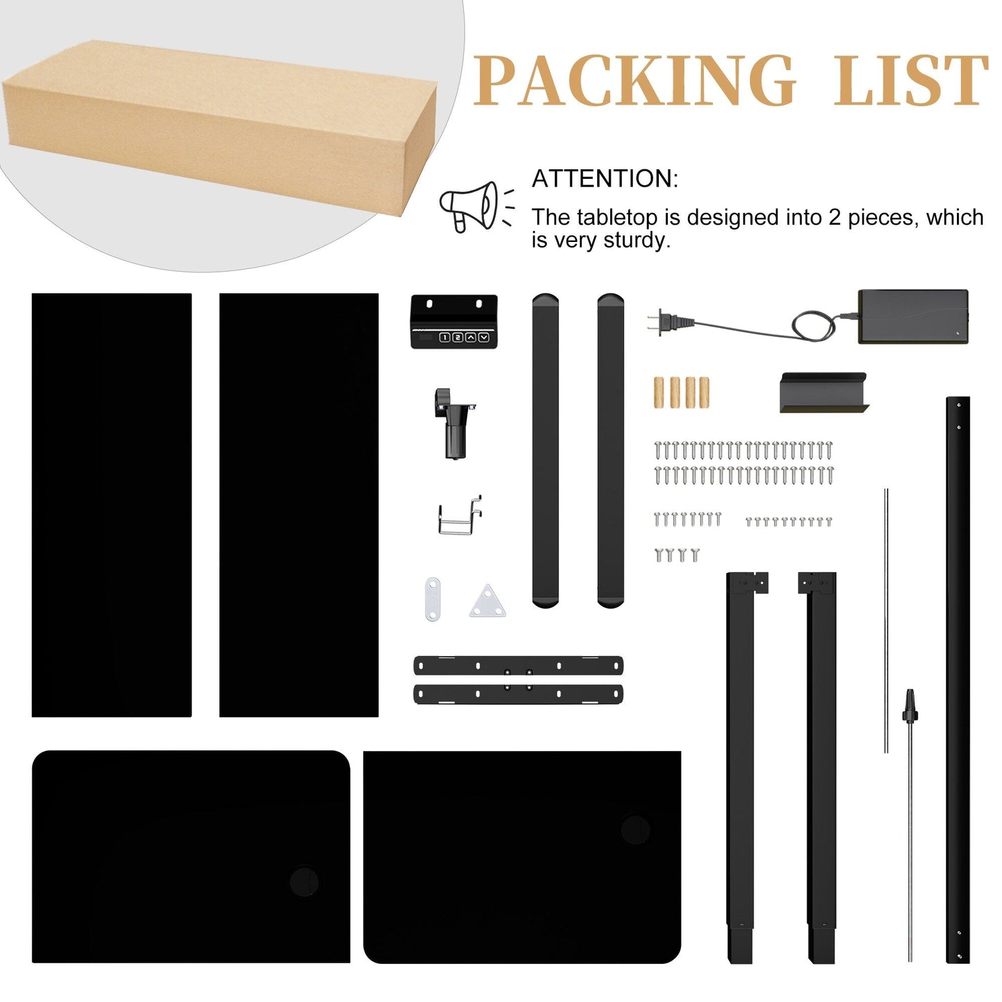 Bureau debout électrique réglable en hauteur Futzca, bureau assis-debout pour ordinateur avec panneau d'épissure