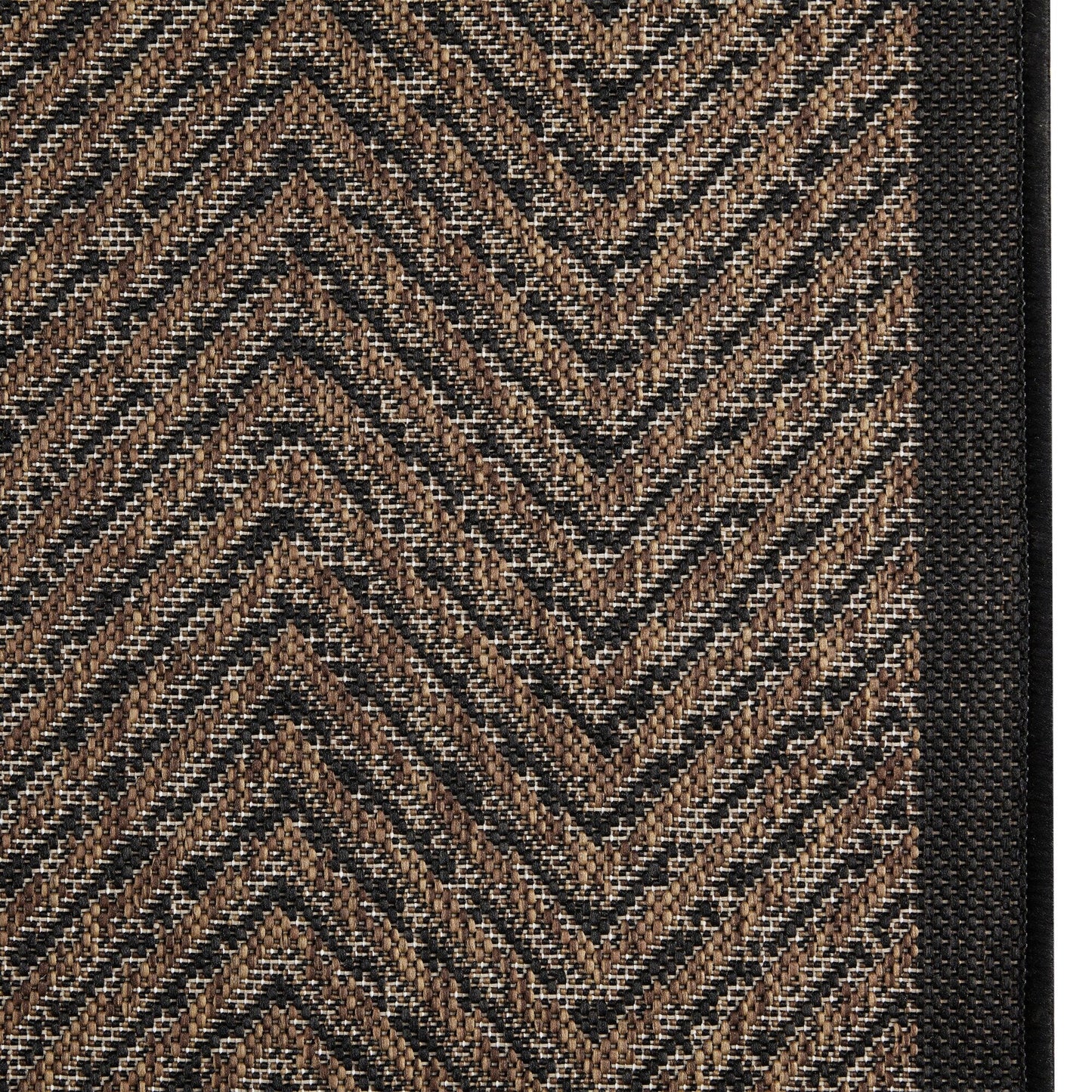 Tapis d'intérieur/extérieur Madison Park Hurley naturel/noir texturé à chevrons