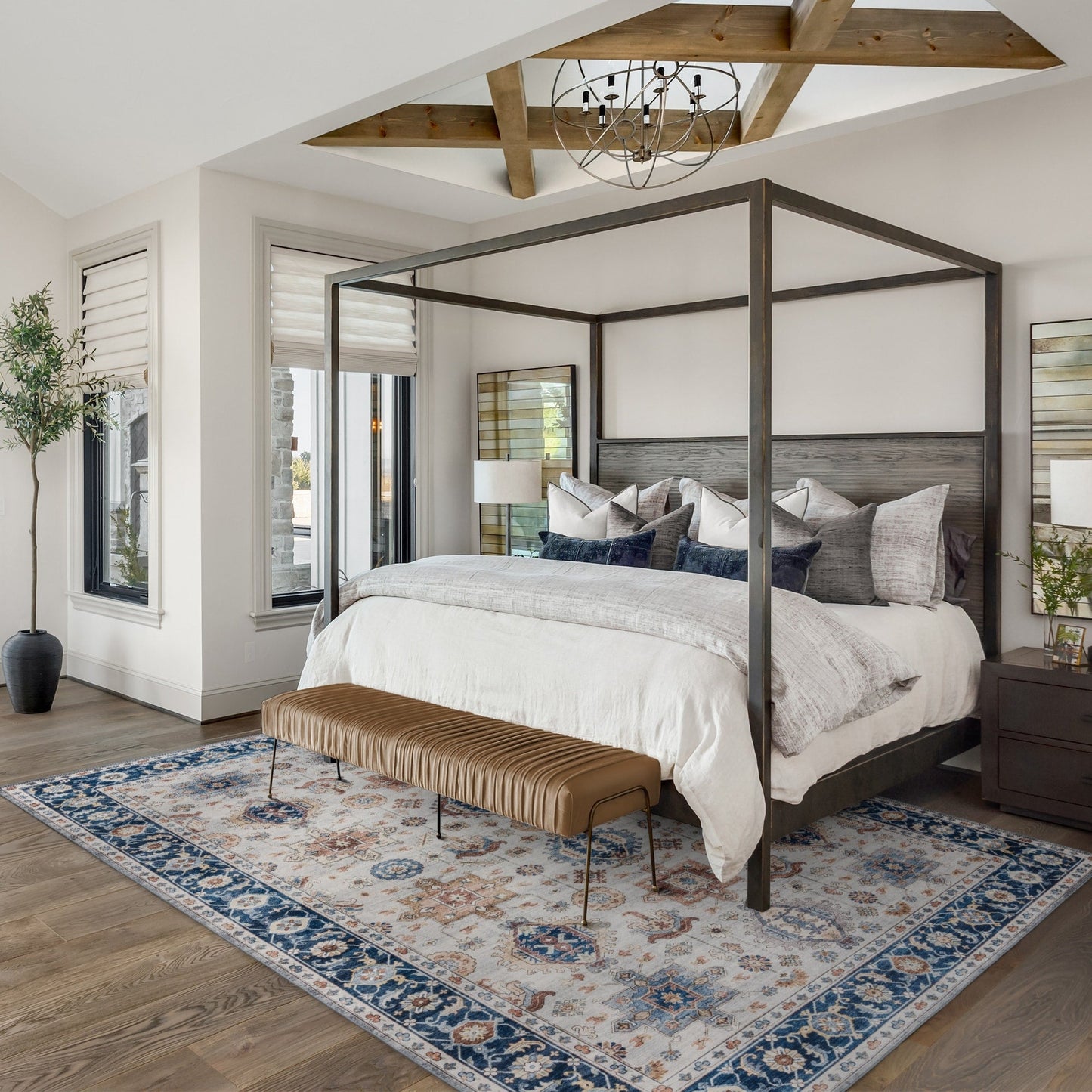 Collection de tapis Gertmenian Crystal Print, lavables, imprimés numériquement, à poils plats, en polyester antidérapant