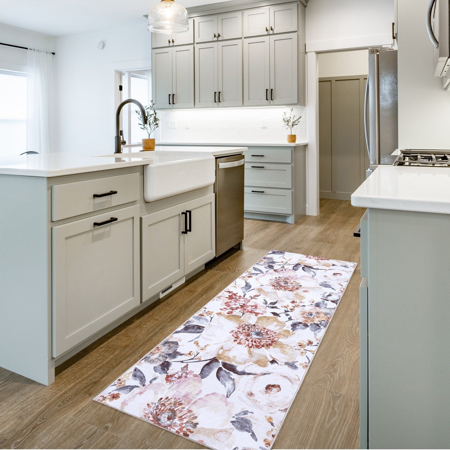 Collection de tapis Gertmenian Crystal Print, lavables, imprimés numériquement, à poils plats, en polyester antidérapant