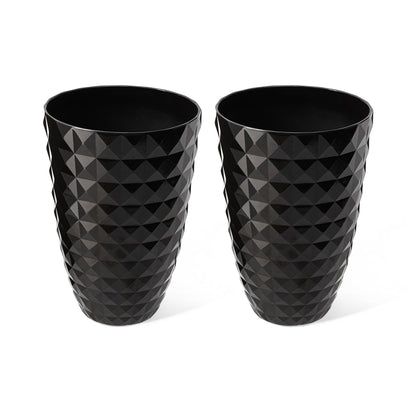 Glitzhome 19,75 H Pot de fleurs haut surdimensionné écologique en fausse céramique à texture diamant (lot de 2)