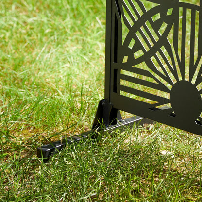 Paravent de confidentialité à 3 panneaux galvanisé à motifs floraux de 6 pieds de Glitzhome