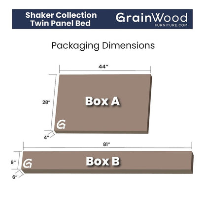 Lit plateforme en bois massif de style shaker avec meubles en bois de grain