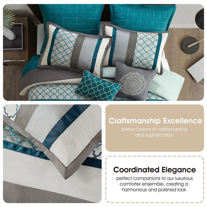 Ensemble de couette 8 pièces Nanshing Avalon Trellis à imprimé marocain