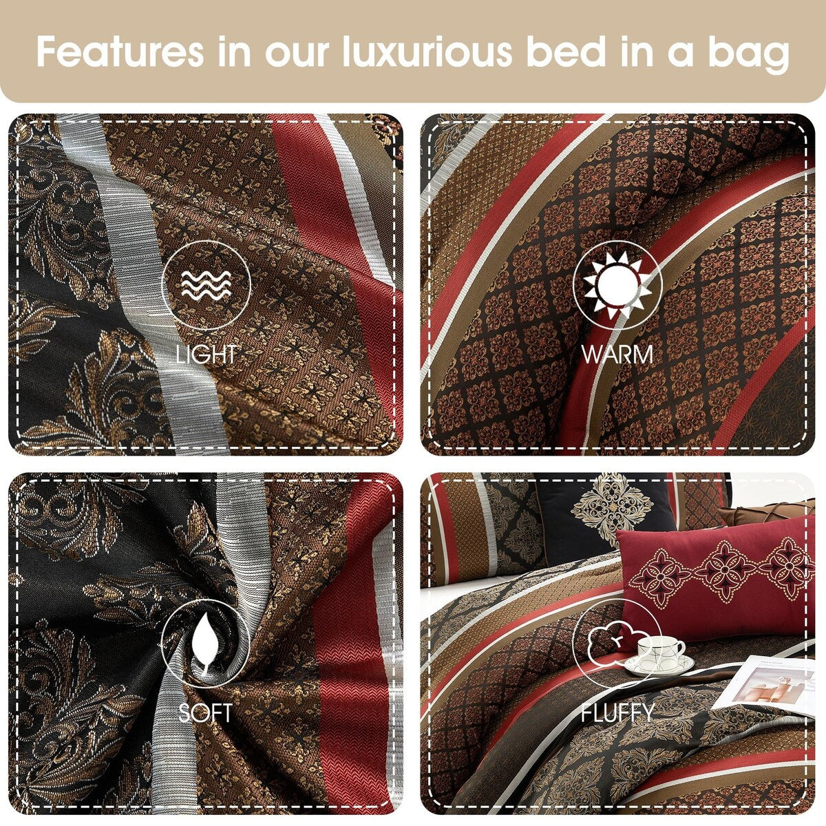 Ensemble de couette géométrique jacquard 7 pièces Nanshing Jensen