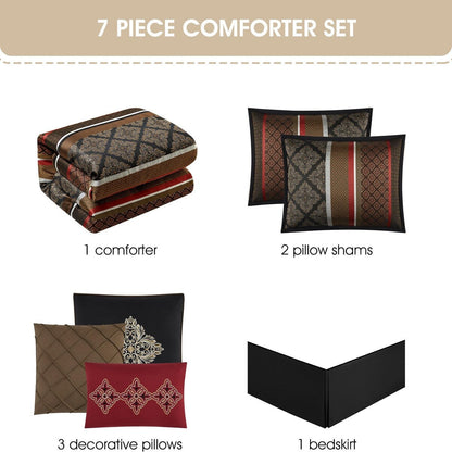 Ensemble de couette géométrique jacquard 7 pièces Nanshing Jensen