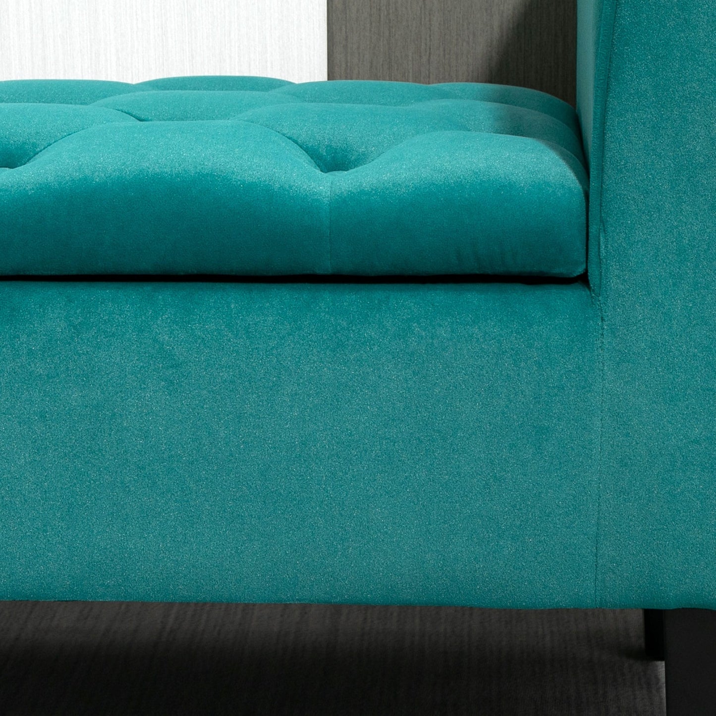 Banc ottoman de rangement capitonné HOMCOM, banc de lit rembourré avec accoudoirs roulés pour chambre, salon ou couloir