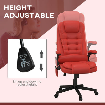 Fauteuil de bureau massant et vibrant HOMCOM à dossier haut avec 6 points de vibration, beige