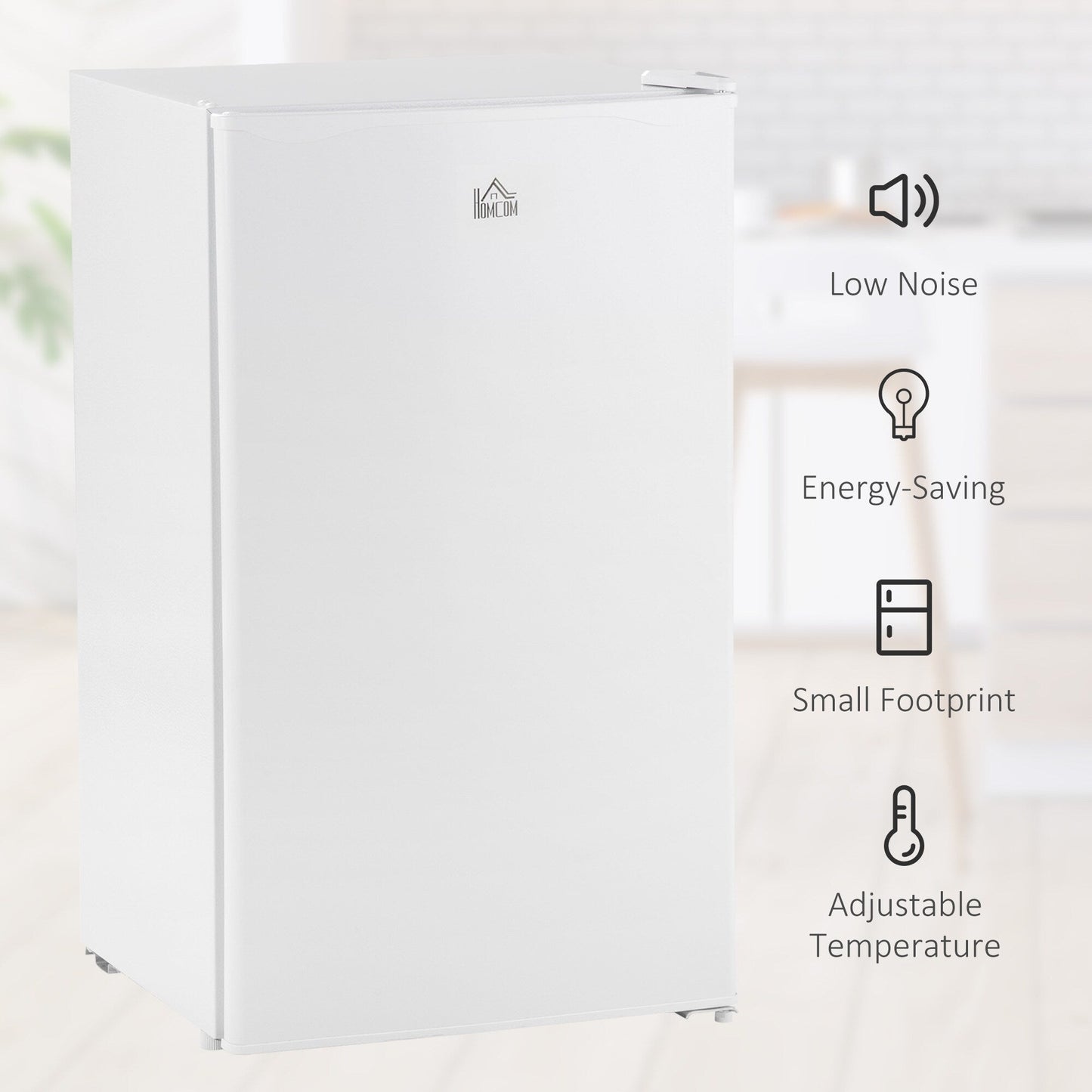 Mini-réfrigérateur HOMCOM de 3,2 pi³ avec congélateur, réfrigérateur compact à une porte avec thermostat réglable pour chambre à coucher