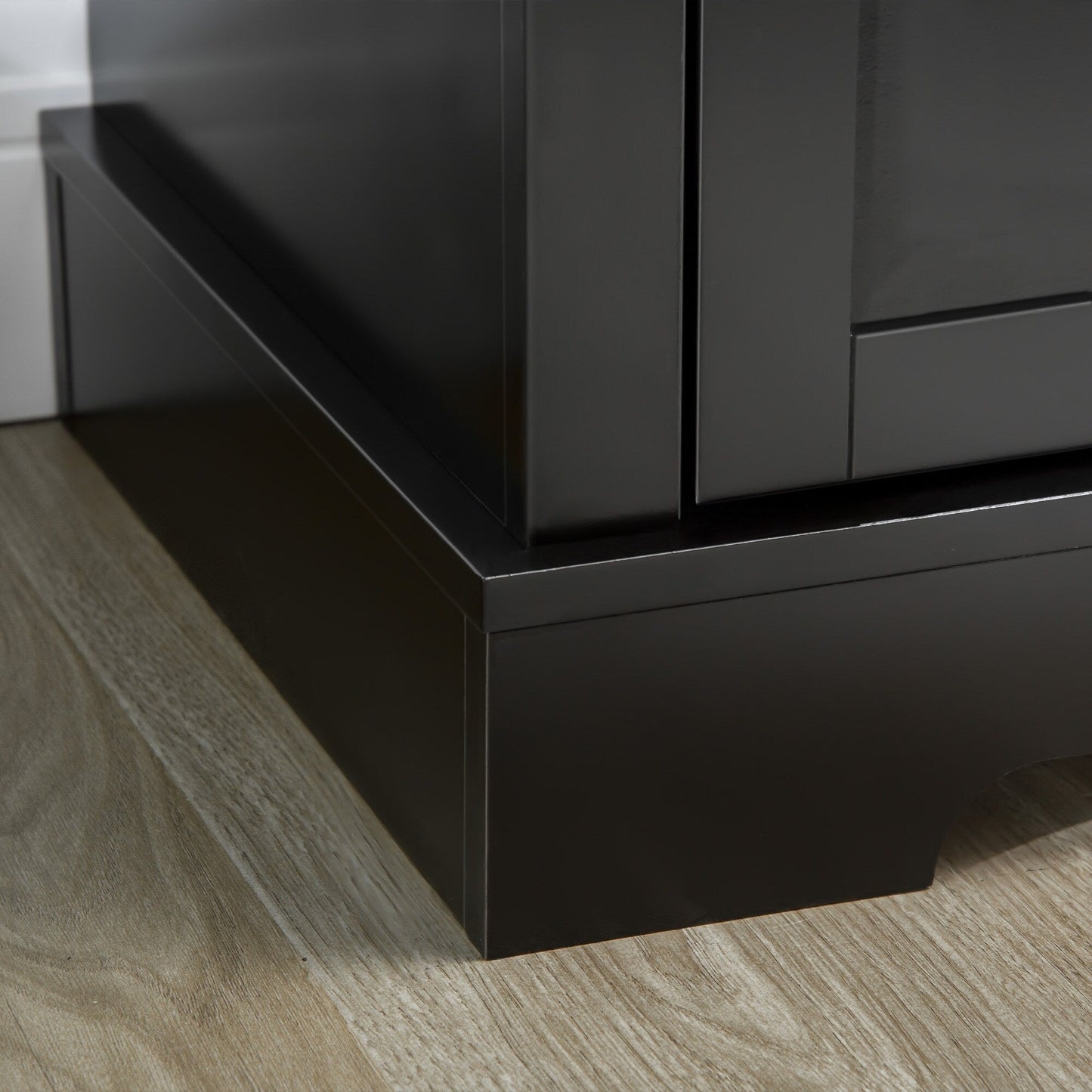 Buffet moderne HOMCOM avec placards de rangement, 2 tiroirs et étagères réglables, noir