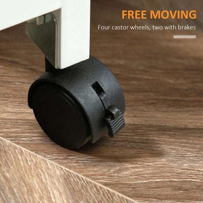 Chariot de cuisine roulant HOMCOM, chariot de service de bar, chariot compact sur roulettes avec plateau en bois, étagères et tiroirs pour la salle à manger à domicile