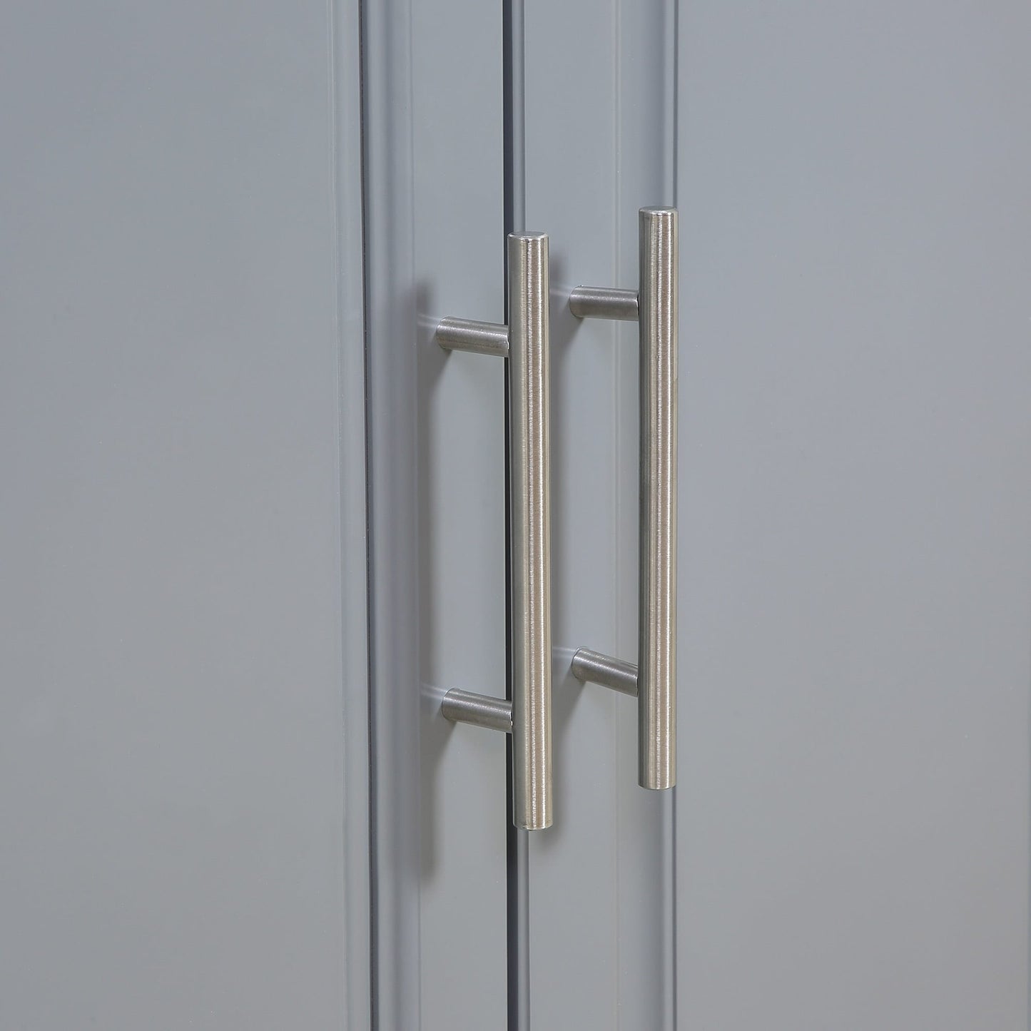 Îlot de cuisine roulant HOMCOM avec rangement, chariot de cuisine portable avec plateau en acier inoxydable, gris - N/A