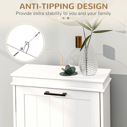 Meuble à chaussures HOMCOM pour entrée, étagère à chaussures étroite avec 2 tiroirs rabattables et étagères réglables