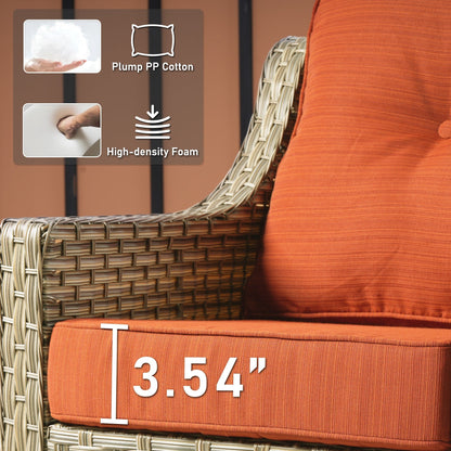 Ensemble de 2 chaises de patio d'extérieur en rotin et osier à dossier haut HOOOWOOO