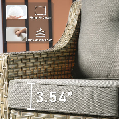 Ensemble de 2 chaises de patio d'extérieur en rotin et osier à dossier haut HOOOWOOO