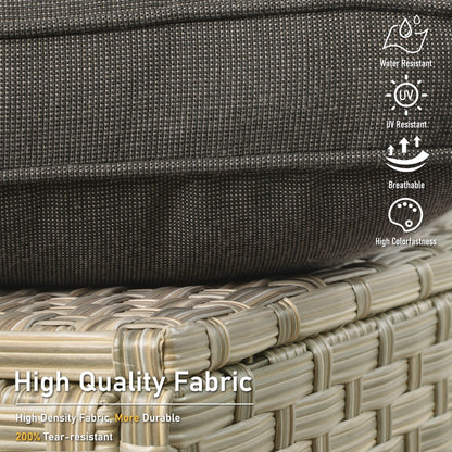 Ensemble de 2 chaises de patio d'extérieur en rotin et osier à dossier haut HOOOWOOO