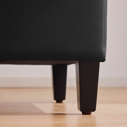 Pouf de rangement rectangulaire rembourré 50,3 x 17,50 x 18 po - Similicuir