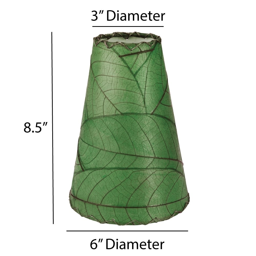 Lampe murale Eangee Gecko faite main, abat-jour feuilles de cacao, 40,6 x 17,8 x 61 cm