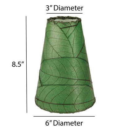 Lampe murale Eangee Gecko faite main, abat-jour feuilles de cacao, 40,6 x 17,8 x 61 cm