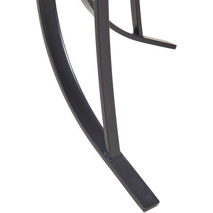 Ensemble de salle à manger Hanover Lavallette 5 pièces bleu océan avec 4 chaises fixes, une table ronde en verre de 132 cm, un parasol et un socle.