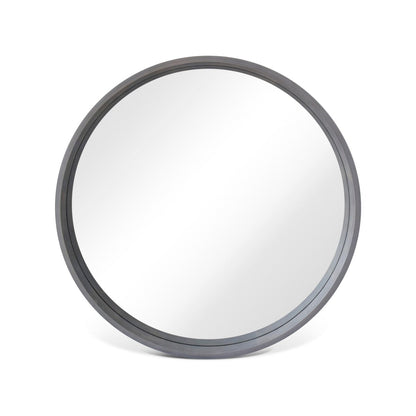 Miroir mural rond classique de style ferme avec cadre en bois