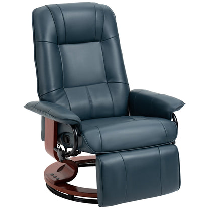 Fauteuil inclinable manuel pivotant et réglable en similicuir HomCom avec repose-pieds confortable et relaxant