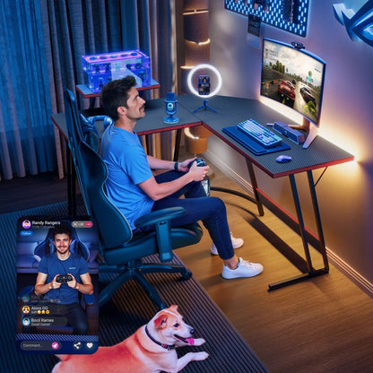 Bureau d'angle Homall en forme de L pour ordinateur, bureau d'écriture