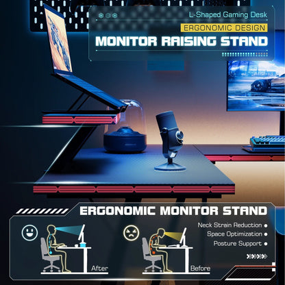 Bureau d'angle Homall en forme de L pour ordinateur, bureau d'écriture
