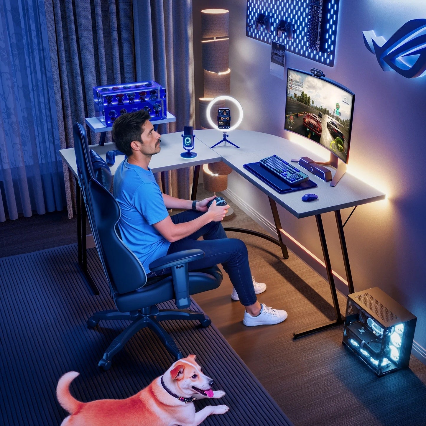 Bureau d'angle Homall en forme de L pour ordinateur, bureau d'écriture