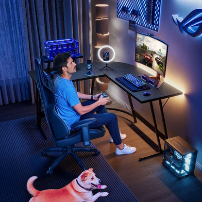 Bureau d'angle Homall en forme de L pour ordinateur, bureau d'écriture